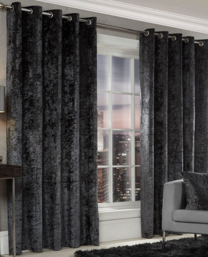 Crushed Velvet Eyelet Curtains