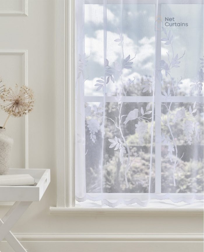 Juliette Embroidered Bird White Net M2M