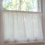 William Morris At Home white voile cafe curtain with a classic, heritage print
