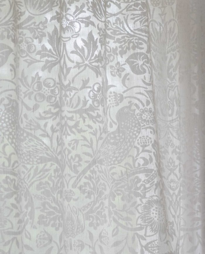 William Morris At Home cafe curtain with a classic bird print
