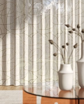 Arcs Embroidered Cotton Mix Voile Curtain M2M