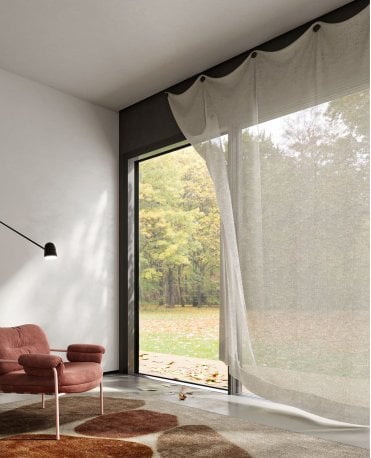 Lou White Natural Fibres Voile Curtain M2M