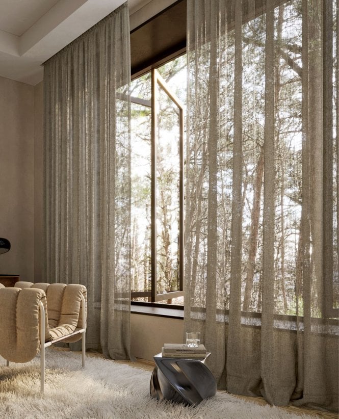 Ado Oolong Cotton Blend Voile Curtain M2M