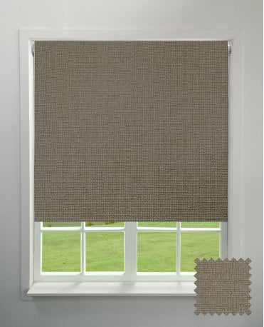 Aura Brown Fire Retardant Blackout Roller Blind M2M