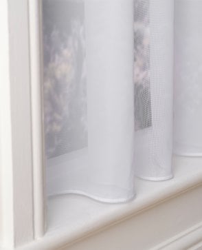 Bedford White Fire Retardant Plain Net Curtain M2M