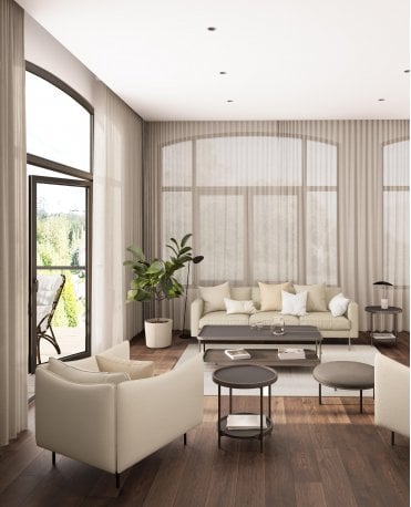 Beta Rustic Linen Look FR Sheer Voile Curtain M2M