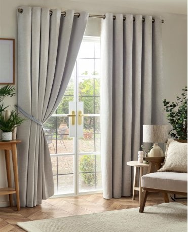 Chenille Blackout Eyelet Curtains