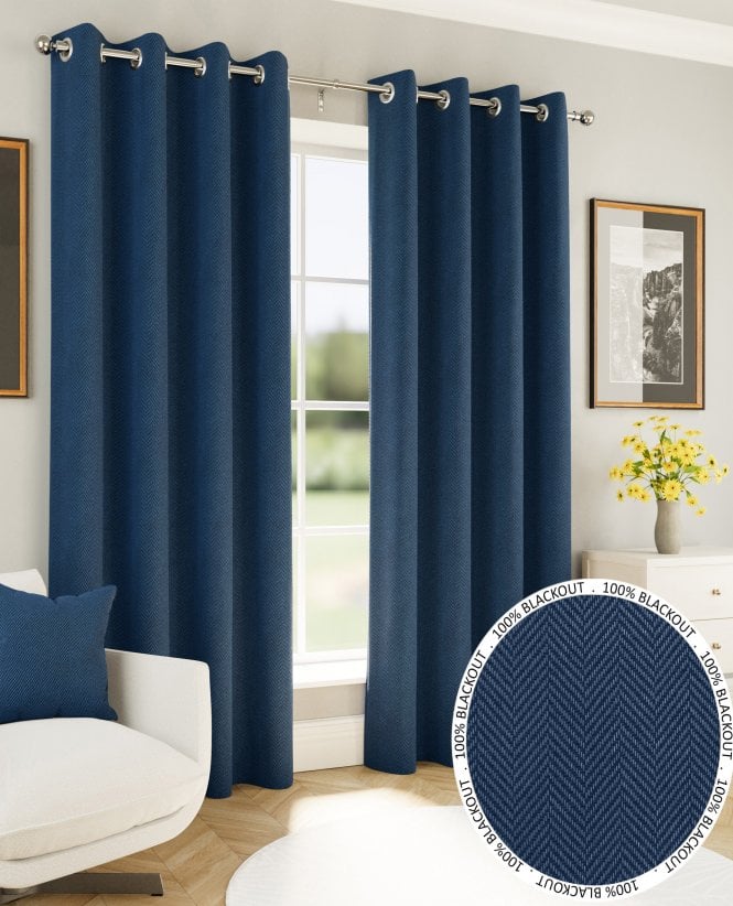 Chester 100% Blackout Eyelet Curtains