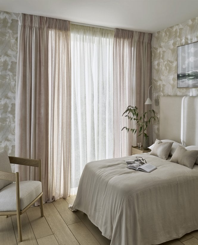 Clarke & Clarke Diano Watermark FR Voile Curtain M2M
