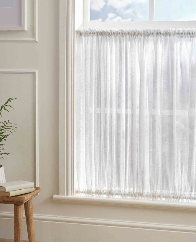 Clarke & Clarke Midori Linen Slot Top & Bottom Cafe Curtain M2M