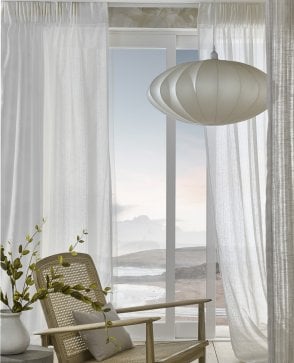 Remo II Linen Look Fire Retardant Recycled Voile Curtain M2M