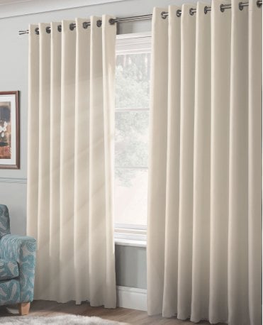 Cream Nirvana 100% Blackout Eyelet Curtains - 104x137cm (41"x54")