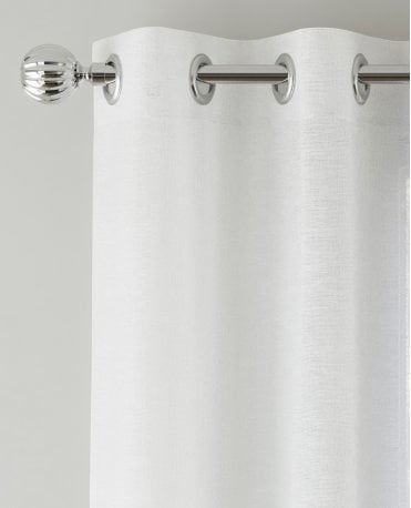 Crete Linen Look Eyelet Voile Panel