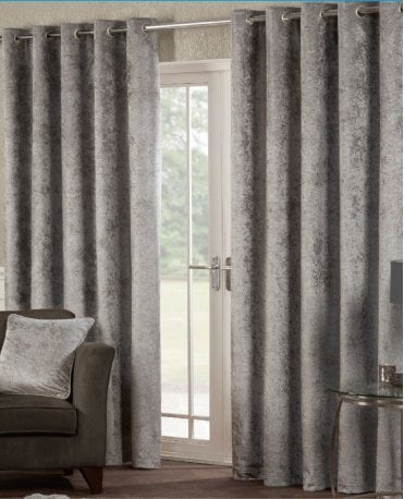 Crushed Velvet Eyelet Curtains