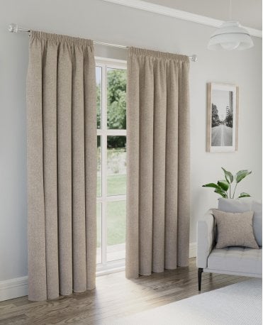 Dallas 100% Blackout Pencil Pleat Curtains