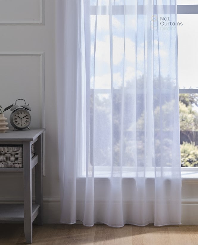 Edmund Bell Slub Fire Retardant Linen Look Voile Curtain M2M