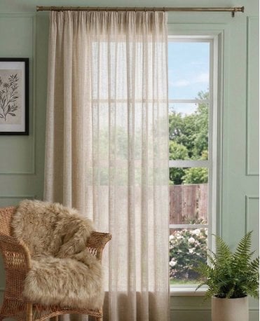 Emery Linen Blend Sheer Curtain M2M