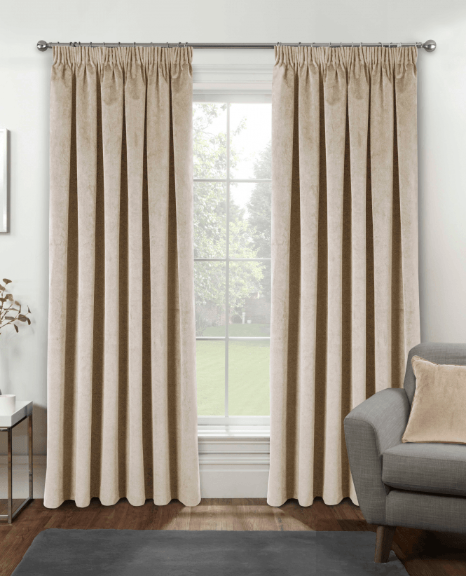 Enhanced Living Oxford Thermal Velvet Pencil Pleat Curtains