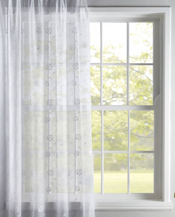Finesse Amberley White Voile Curtain M2M
