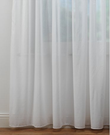 Blenheim White Fire Retardant Voile Curtain M2M