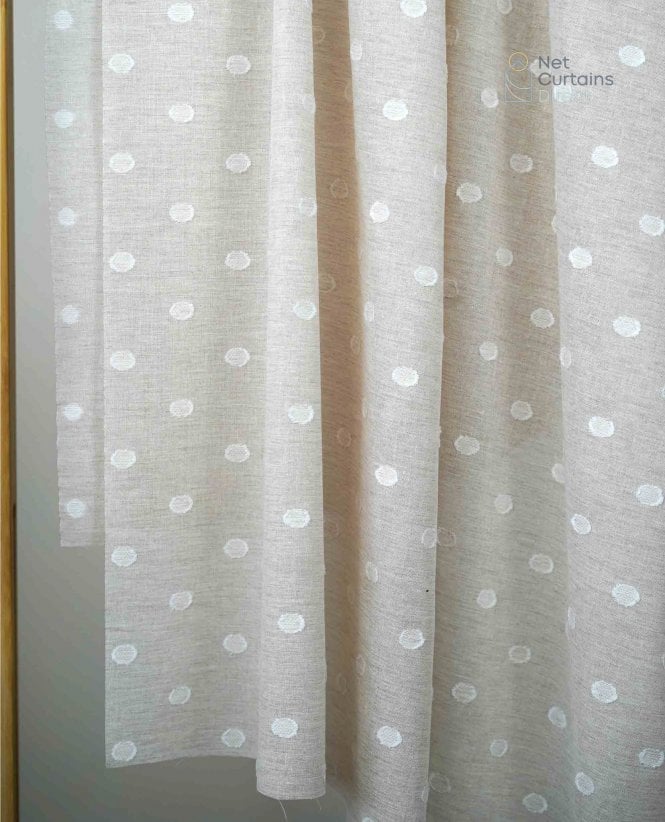 Finesse Bolero Dots Natural Voile Curtain M2M