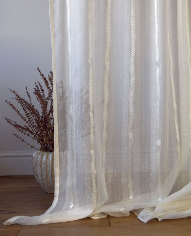 Finesse Chevron Cream Voile Curtain M2M