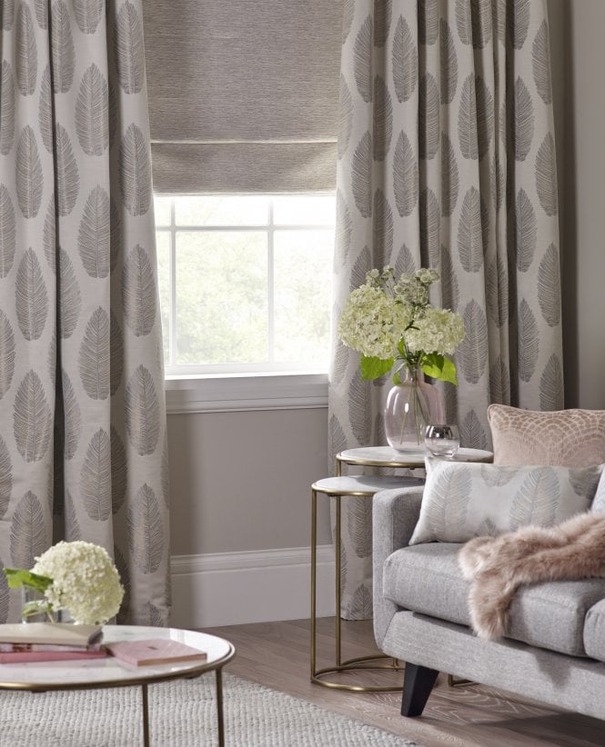 Finesse Eden Jacquard Leaf Lined Curtains M2M