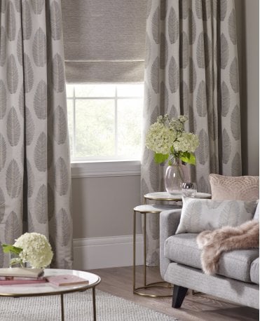 Eden Jacquard Leaf Lined Curtains M2M