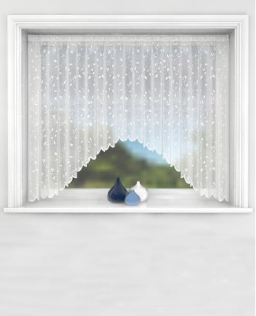 Ellie Trailing Leaves White Net Jardiniere