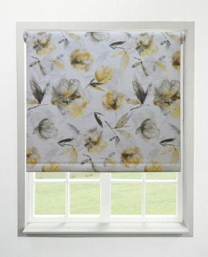 Finesse Felice Floral Ochre Blackout Roller Blind M2M