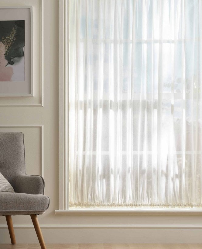 Finesse Haze Linen Blend Cream Voile Curtain M2M
