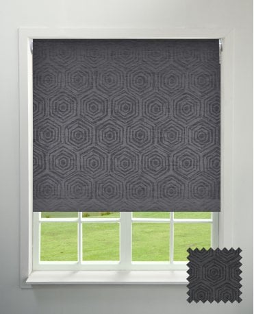 Hex Charcoal Daylight Roller Blind M2M