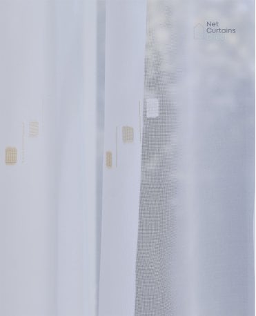 Jasmin Squares White Voile Curtain M2M