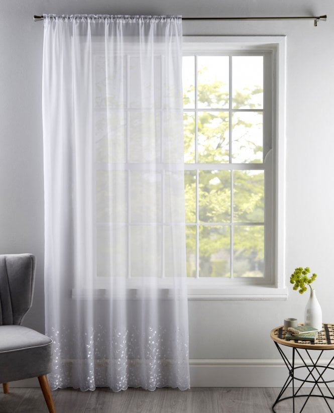 Finesse Kara White Voile Curtain M2M