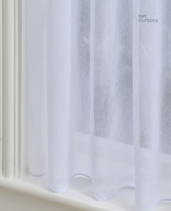 Finesse Marquis Fire Retardant White Voile Curtain M2M
