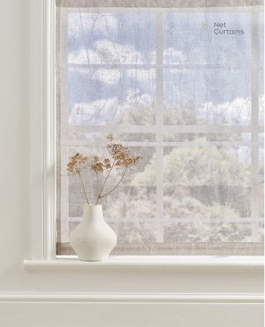 Meadow Sheer Taupe Roman Blind M2M