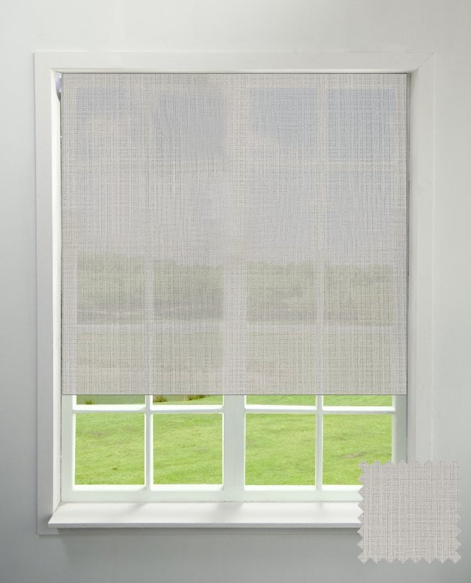 Finesse Pantella White Semi-Sheer Roller Blind M2M