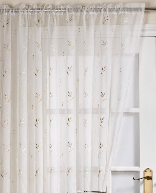 Finesse Perth Embroidered Champagne Voile Panel