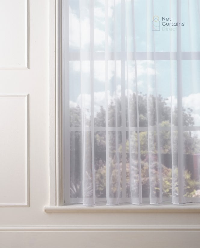 Fire Retardant Plain White Express Net Curtain