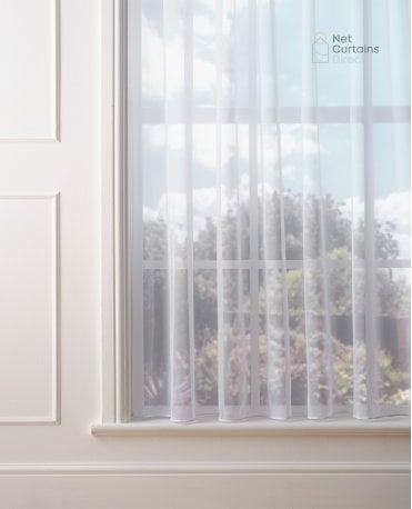 Fire Retardant Plain White Express Net Curtain