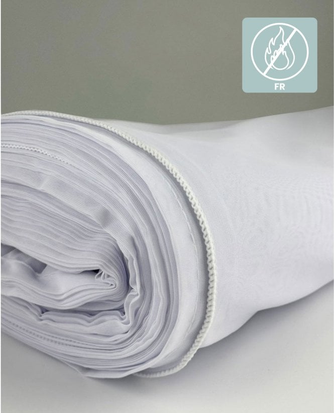Fire Retardant Plain White Net Complete Roll