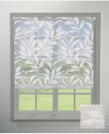 Folha White Semi-Sheer Roller Blind M2M