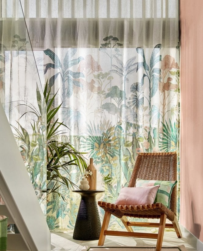 Harlequin Floreana Botanical 100% Linen FR Voile Curtain M2M