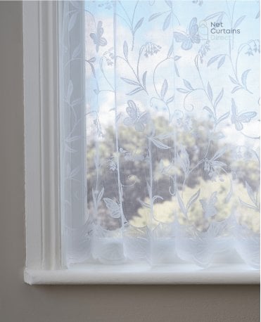 Hawaii Butterfly White Express Net Curtain