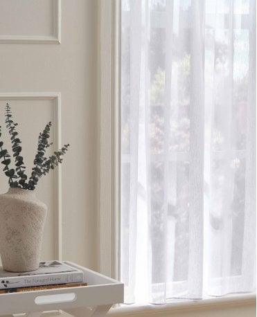Haze Linen Blend White Voile Curtain M2M