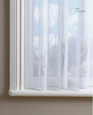 Henley Linen Look Express White Voile Curtain