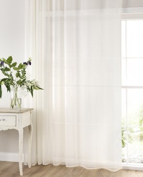 Ivory Pencil Pleat Voile Panel