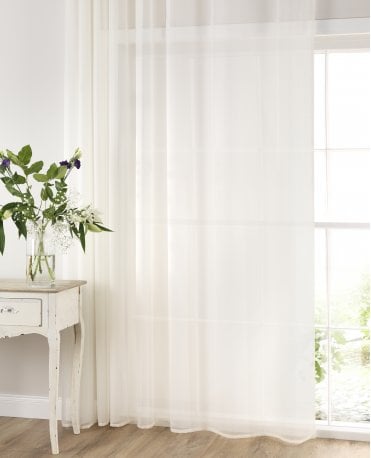 Ivory Pencil Pleat Voile Panel