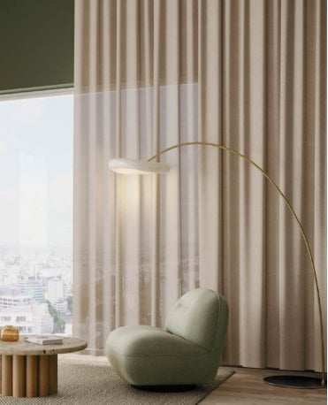 Katelios Gentle Fire Retardant Voile Curtain M2M