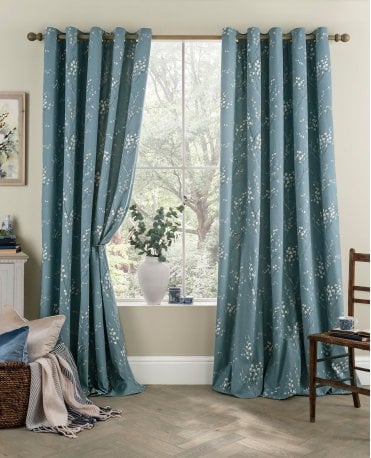 Pussy Willow Lined Eyelet Curtains